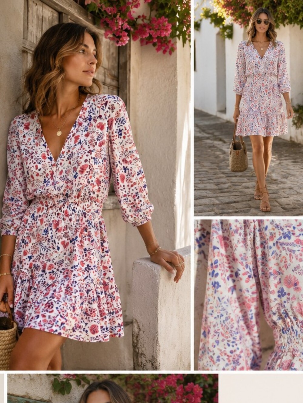 Walker & Wade Ibiza Floral Dress Azure